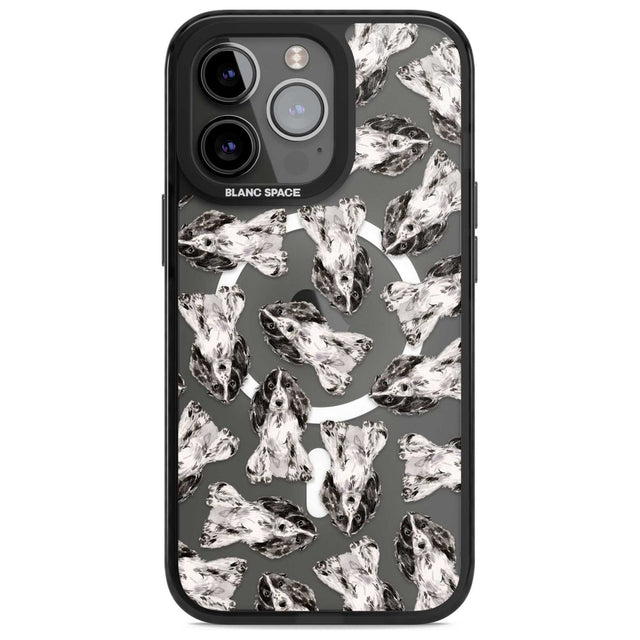 Cocker Spaniel (Black) Watercolour Dog Pattern Phone Case iPhone 15 Pro Max / Magsafe Black Impact Case,iPhone 15 Pro / Magsafe Black Impact Case,iPhone 14 Pro Max / Magsafe Black Impact Case,iPhone 14 Pro / Magsafe Black Impact Case,iPhone 13 Pro / Magsafe Black Impact Case Blanc Space