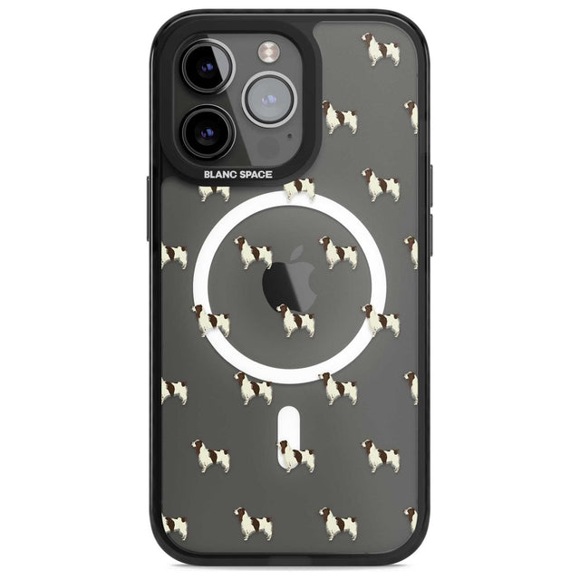 English Springer Spaniel Dog Pattern Clear Phone Case iPhone 15 Pro Max / Magsafe Black Impact Case,iPhone 15 Pro / Magsafe Black Impact Case,iPhone 14 Pro Max / Magsafe Black Impact Case,iPhone 14 Pro / Magsafe Black Impact Case,iPhone 13 Pro / Magsafe Black Impact Case Blanc Space