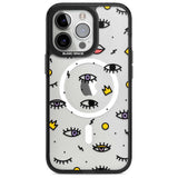 Eyes & Lips Icons Phone Case iPhone 15 Pro Max / Magsafe Black Impact Case,iPhone 15 Pro / Magsafe Black Impact Case,iPhone 14 Pro Max / Magsafe Black Impact Case,iPhone 14 Pro / Magsafe Black Impact Case,iPhone 13 Pro / Magsafe Black Impact Case Blanc Space