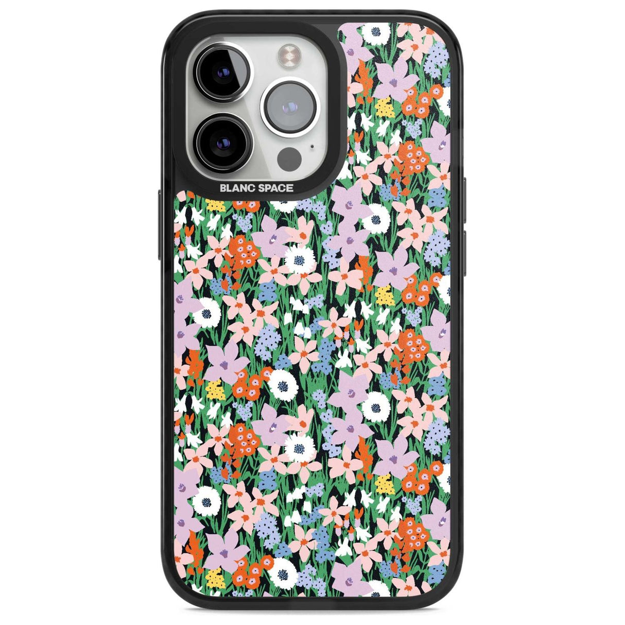 Jazzy Floral Mix: Solid Phone Case iPhone 15 Pro Max / Magsafe Black Impact Case,iPhone 15 Pro / Magsafe Black Impact Case,iPhone 14 Pro Max / Magsafe Black Impact Case,iPhone 14 Pro / Magsafe Black Impact Case,iPhone 13 Pro / Magsafe Black Impact Case Blanc Space