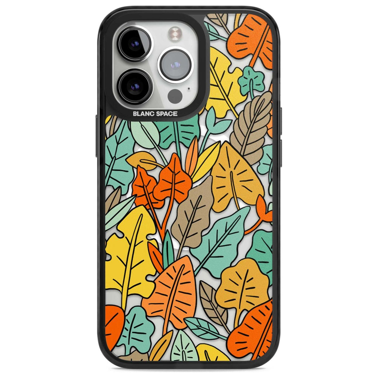 Pastel Toned Autumn Leaves Phone Case iPhone 15 Pro Max / Magsafe Black Impact Case,iPhone 15 Pro / Magsafe Black Impact Case,iPhone 14 Pro Max / Magsafe Black Impact Case,iPhone 14 Pro / Magsafe Black Impact Case,iPhone 13 Pro / Magsafe Black Impact Case Blanc Space