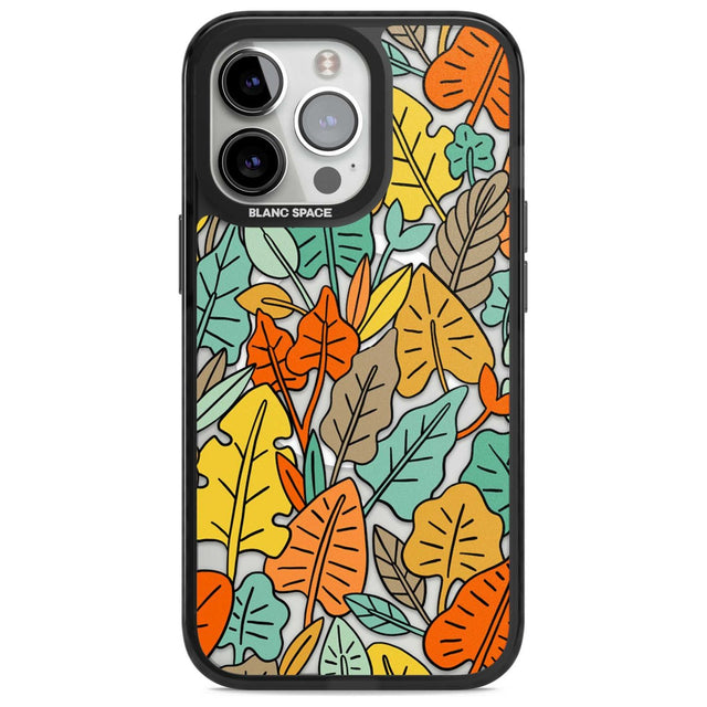 Pastel Toned Autumn Leaves Phone Case iPhone 15 Pro Max / Magsafe Black Impact Case,iPhone 15 Pro / Magsafe Black Impact Case,iPhone 14 Pro Max / Magsafe Black Impact Case,iPhone 14 Pro / Magsafe Black Impact Case,iPhone 13 Pro / Magsafe Black Impact Case Blanc Space