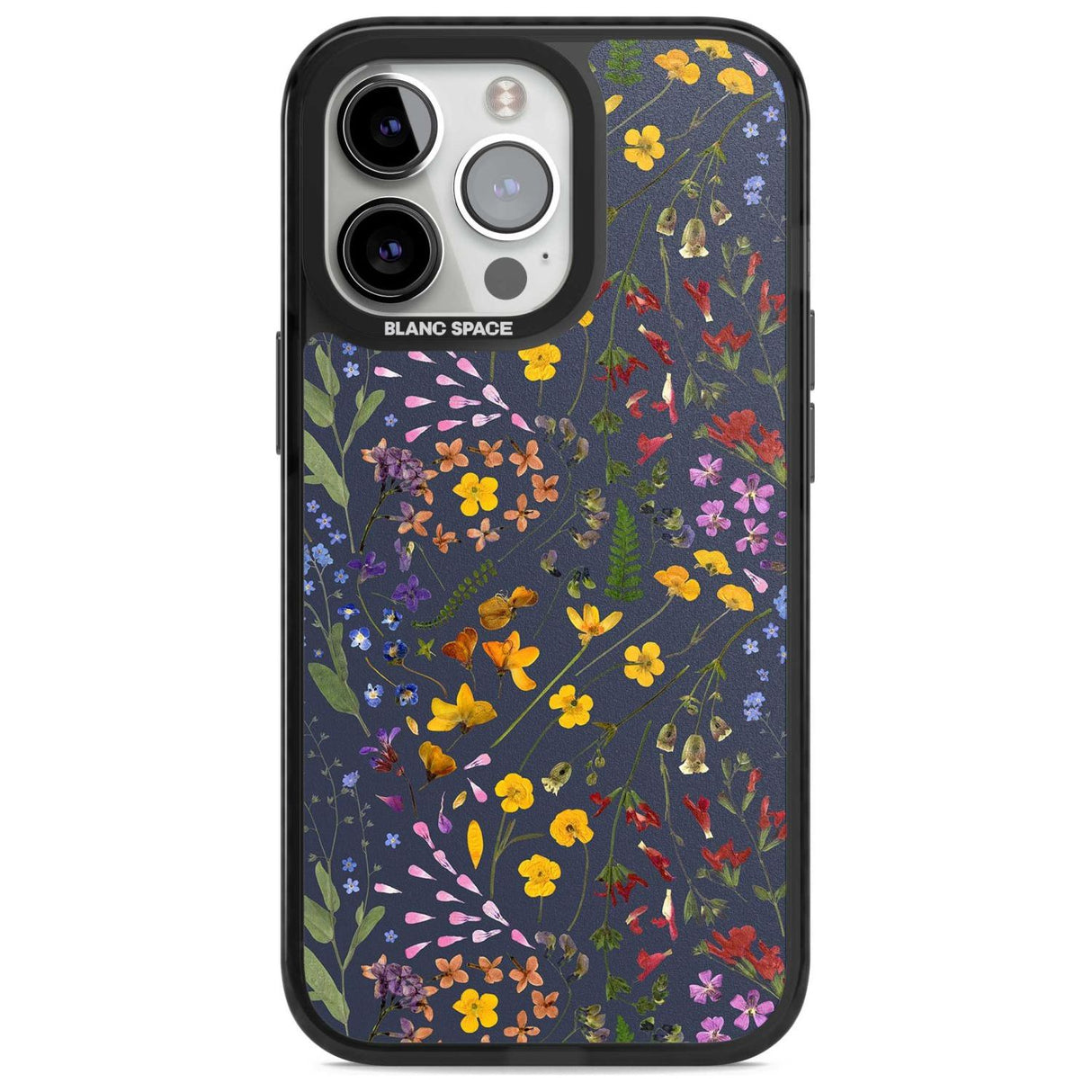 Wildflower & Leaves Cluster Design - Navy