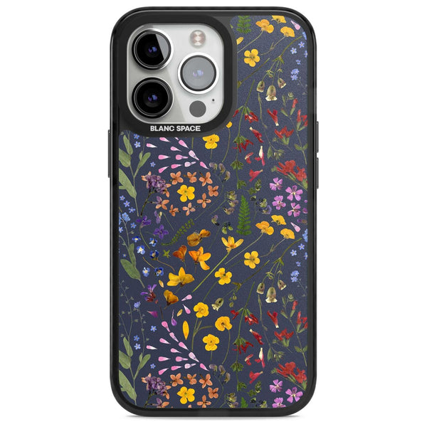Wildflowers & Leaves In Navy