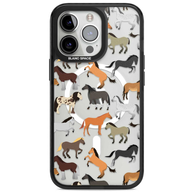 Horse Pattern Phone Case iPhone 15 Pro Max / Magsafe Black Impact Case,iPhone 15 Pro / Magsafe Black Impact Case,iPhone 14 Pro Max / Magsafe Black Impact Case,iPhone 14 Pro / Magsafe Black Impact Case,iPhone 13 Pro / Magsafe Black Impact Case Blanc Space