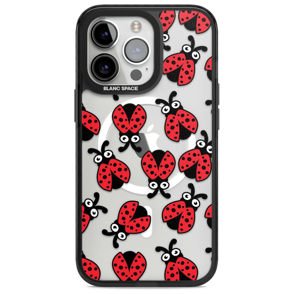 Ladybug Pattern Phone Case iPhone 15 Pro Max / Magsafe Black Impact Case,iPhone 15 Pro / Magsafe Black Impact Case,iPhone 14 Pro Max / Magsafe Black Impact Case,iPhone 14 Pro / Magsafe Black Impact Case,iPhone 13 Pro / Magsafe Black Impact Case Blanc Space