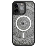 Large White Mandala Design Phone Case iPhone 15 Pro Max / Magsafe Black Impact Case,iPhone 15 Pro / Magsafe Black Impact Case,iPhone 14 Pro Max / Magsafe Black Impact Case,iPhone 14 Pro / Magsafe Black Impact Case,iPhone 13 Pro / Magsafe Black Impact Case Blanc Space