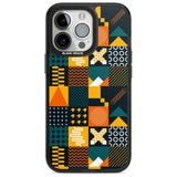 Funky Geometric Patterns: Orange & Dark Green Phone Case iPhone 15 Pro / Magsafe Black Impact Case,iPhone 15 Pro Max / Magsafe Black Impact Case,iPhone 14 Pro Max / Magsafe Black Impact Case,iPhone 13 Pro / Magsafe Black Impact Case,iPhone 14 Pro / Magsafe Black Impact Case Blanc Space