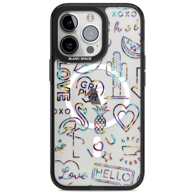 Funky nebula Neon Sign Phone Case iPhone 15 Pro / Magsafe Black Impact Case,iPhone 15 Pro Max / Magsafe Black Impact Case,iPhone 14 Pro Max / Magsafe Black Impact Case,iPhone 13 Pro / Magsafe Black Impact Case,iPhone 14 Pro / Magsafe Black Impact Case Blanc Space