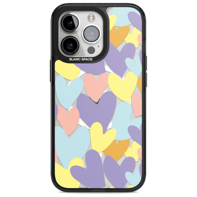 Pastel Hearts Phone Case iPhone 15 Pro Max / Magsafe Black Impact Case,iPhone 15 Pro / Magsafe Black Impact Case,iPhone 14 Pro Max / Magsafe Black Impact Case,iPhone 14 Pro / Magsafe Black Impact Case,iPhone 13 Pro / Magsafe Black Impact Case Blanc Space
