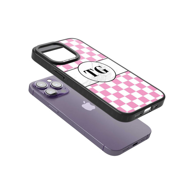 Personalised Monogrammed Pink Check Phone Case iPhone 15 Pro Max / Black Impact Case,iPhone 15 Plus / Black Impact Case,iPhone 15 Pro / Black Impact Case,iPhone 15 / Black Impact Case,iPhone 15 Pro Max / Impact Case,iPhone 15 Plus / Impact Case,iPhone 15 Pro / Impact Case,iPhone 15 / Impact Case,iPhone 15 Pro Max / Magsafe Black Impact Case,iPhone 15 Plus / Magsafe Black Impact Case,iPhone 15 Pro / Magsafe Black Impact Case,iPhone 15 / Magsafe Black Impact Case,iPhone 14 Pro Max / Black Impact Case,iPhone 1