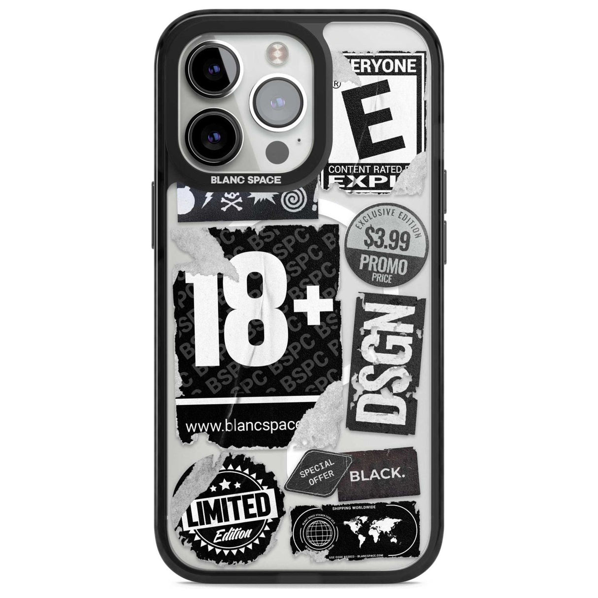 Black Sticker Mix Phone Case iPhone 15 Pro Max / Magsafe Black Impact Case,iPhone 15 Pro / Magsafe Black Impact Case,iPhone 14 Pro Max / Magsafe Black Impact Case,iPhone 14 Pro / Magsafe Black Impact Case,iPhone 13 Pro / Magsafe Black Impact Case Blanc Space