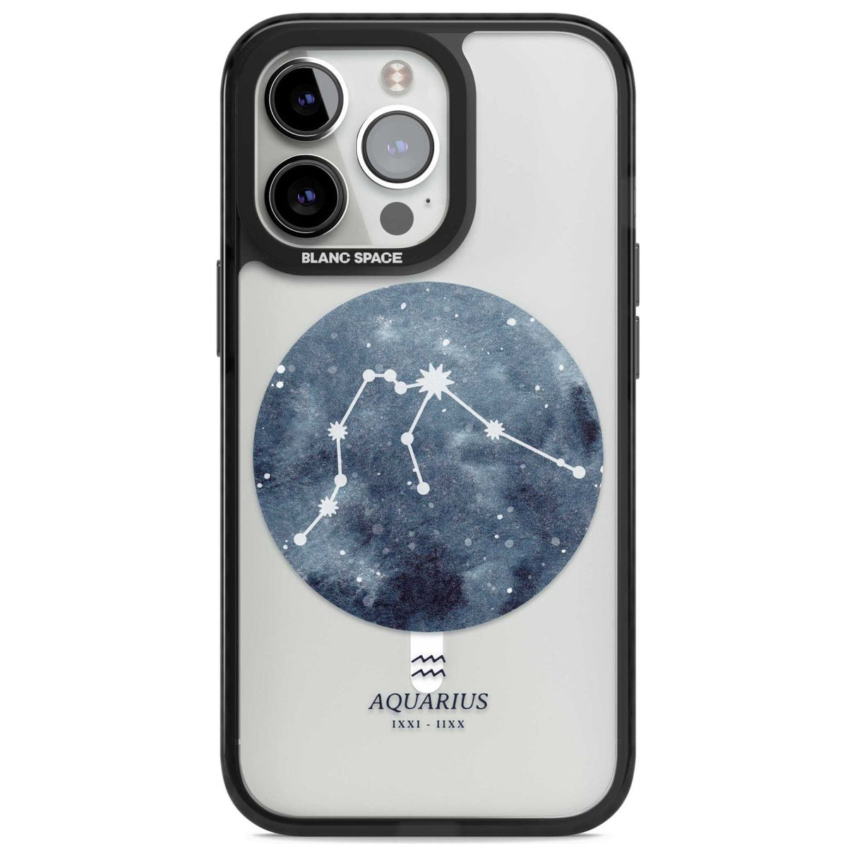 Aquarius Zodiac Transparent Design - Blue Phone Case iPhone 15 Pro Max / Magsafe Black Impact Case,iPhone 15 Pro / Magsafe Black Impact Case,iPhone 14 Pro Max / Magsafe Black Impact Case,iPhone 14 Pro / Magsafe Black Impact Case,iPhone 13 Pro / Magsafe Black Impact Case Blanc Space