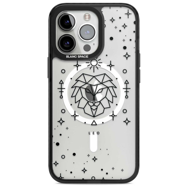 Leo Emblem - Transparent Design Phone Case iPhone 15 Pro Max / Magsafe Black Impact Case,iPhone 15 Pro / Magsafe Black Impact Case,iPhone 14 Pro Max / Magsafe Black Impact Case,iPhone 14 Pro / Magsafe Black Impact Case,iPhone 13 Pro / Magsafe Black Impact Case Blanc Space