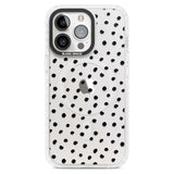 Messy Black Dot Pattern Phone Case iPhone 15 Pro Max / Magsafe Impact Case,iPhone 15 Pro / Magsafe Impact Case Blanc Space