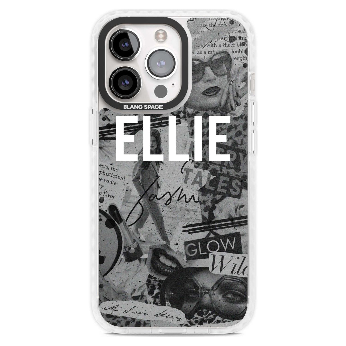 Personalised Grey Scale Fashion Collage Custom Phone Case iPhone 15 Pro Max / Magsafe Impact Case,iPhone 15 Pro / Magsafe Impact Case Blanc Space