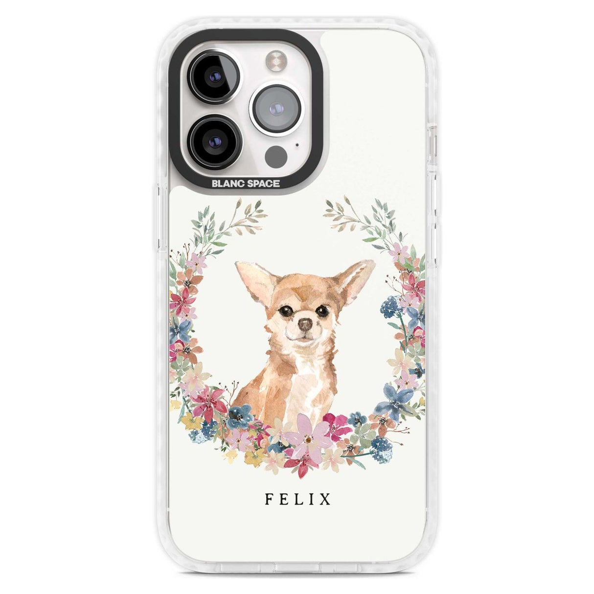 Personalised Chihuahua - Watercolour Dog Portrait Custom Phone Case iPhone 15 Pro Max / Magsafe Impact Case,iPhone 15 Pro / Magsafe Impact Case Blanc Space