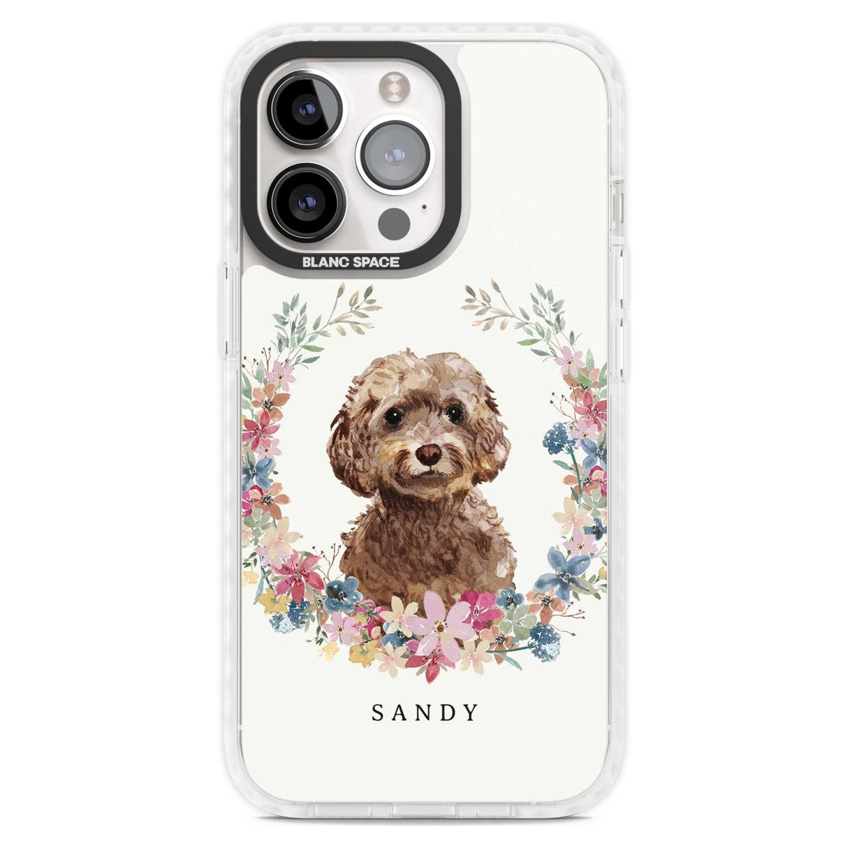 Personalised Brown Cockapoo - Watercolour Dog Portrait Custom Phone Case iPhone 15 Pro Max / Magsafe Impact Case,iPhone 15 Pro / Magsafe Impact Case Blanc Space