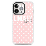 Personalised Pink Polka Custom Phone Case iPhone 15 Pro Max / Magsafe Impact Case,iPhone 15 Pro / Magsafe Impact Case Blanc Space