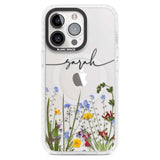 Personalised Wildflower Floral Custom Phone Case iPhone 15 Pro Max / Magsafe Impact Case,iPhone 15 Pro / Magsafe Impact Case Blanc Space