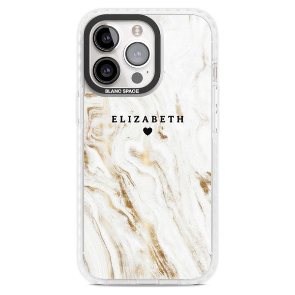 Personalised White Gilded Marble