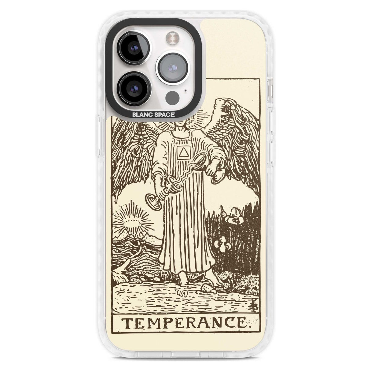 Personalised Temperance Tarot Card - Solid Cream Custom Phone Case iPhone 15 Pro Max / Magsafe Impact Case,iPhone 15 Pro / Magsafe Impact Case Blanc Space