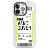 Personalised Vancouver Boarding Pass Custom Phone Case iPhone 15 Pro Max / Magsafe Impact Case,iPhone 15 Pro / Magsafe Impact Case Blanc Space