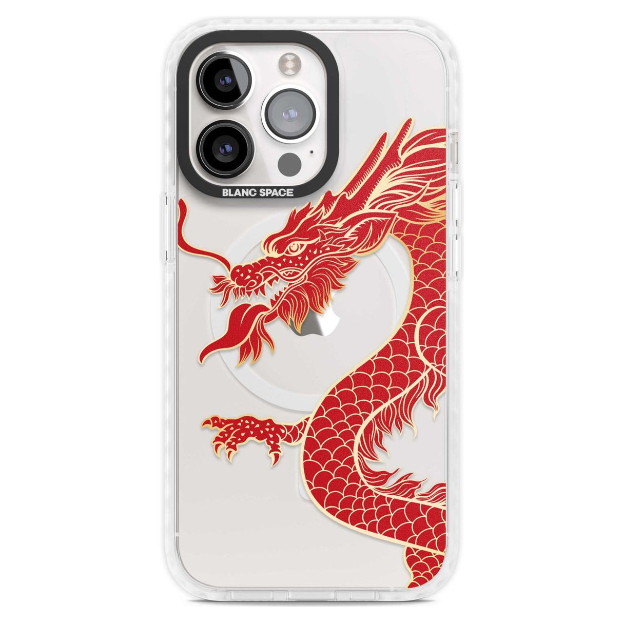 Large Red Dragon Phone Case iPhone 15 Pro Max / Magsafe Impact Case,iPhone 15 Pro / Magsafe Impact Case Blanc Space