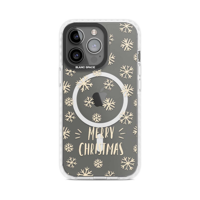 Christmas Snowflake Pattern Phone Case iPhone 15 Pro Max / Magsafe Impact Case,iPhone 15 Pro / Magsafe Impact Case Blanc Space