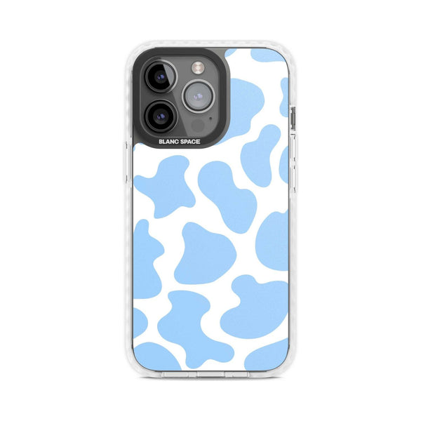 Blue And White Cow Print