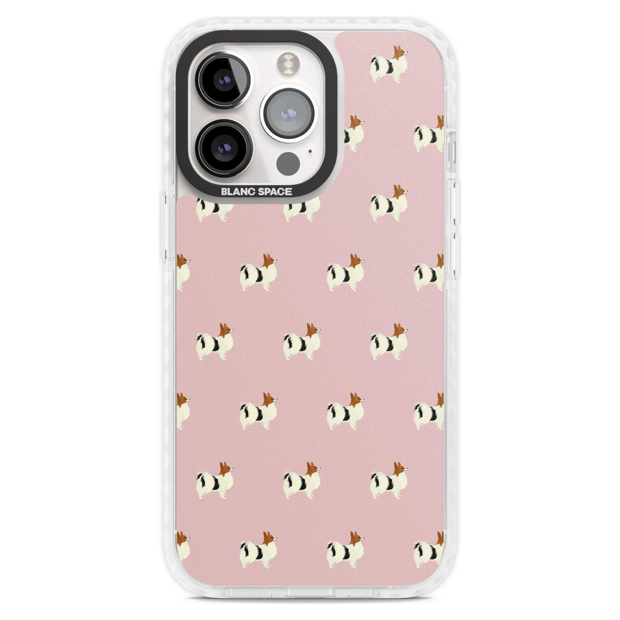 Papillon Dog Pattern Phone Case iPhone 15 Pro Max / Magsafe Impact Case,iPhone 15 Pro / Magsafe Impact Case Blanc Space