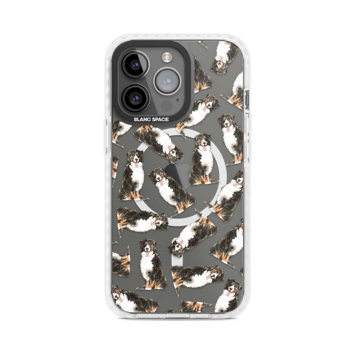 Bernese Mountain Dog Watercolour Dog Pattern Phone Case iPhone 15 Pro Max / Magsafe Impact Case,iPhone 15 Pro / Magsafe Impact Case Blanc Space