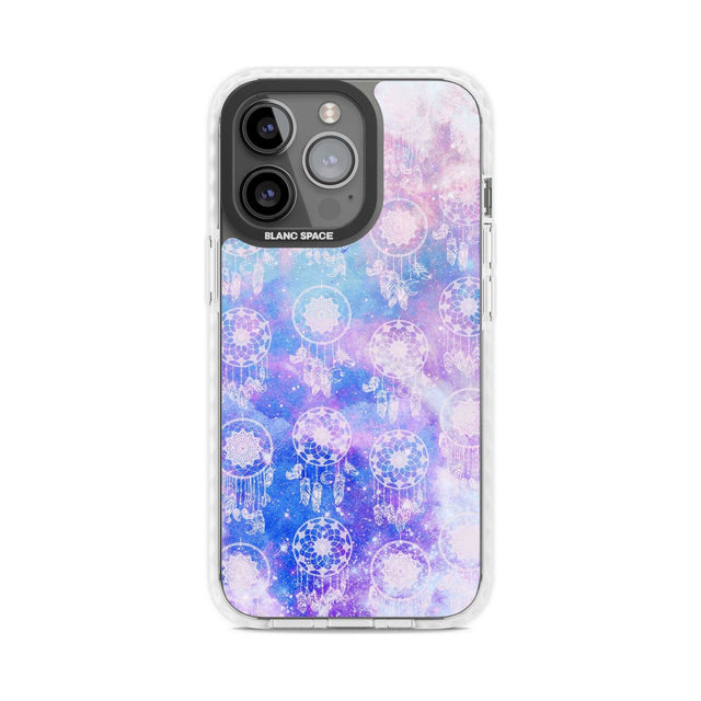 Dreamcatcher Pattern Galaxy Print Tie Dye Phone Case iPhone 15 Pro Max / Magsafe Impact Case,iPhone 15 Pro / Magsafe Impact Case Blanc Space