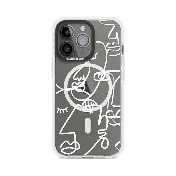 Abstract Line Art White Clear