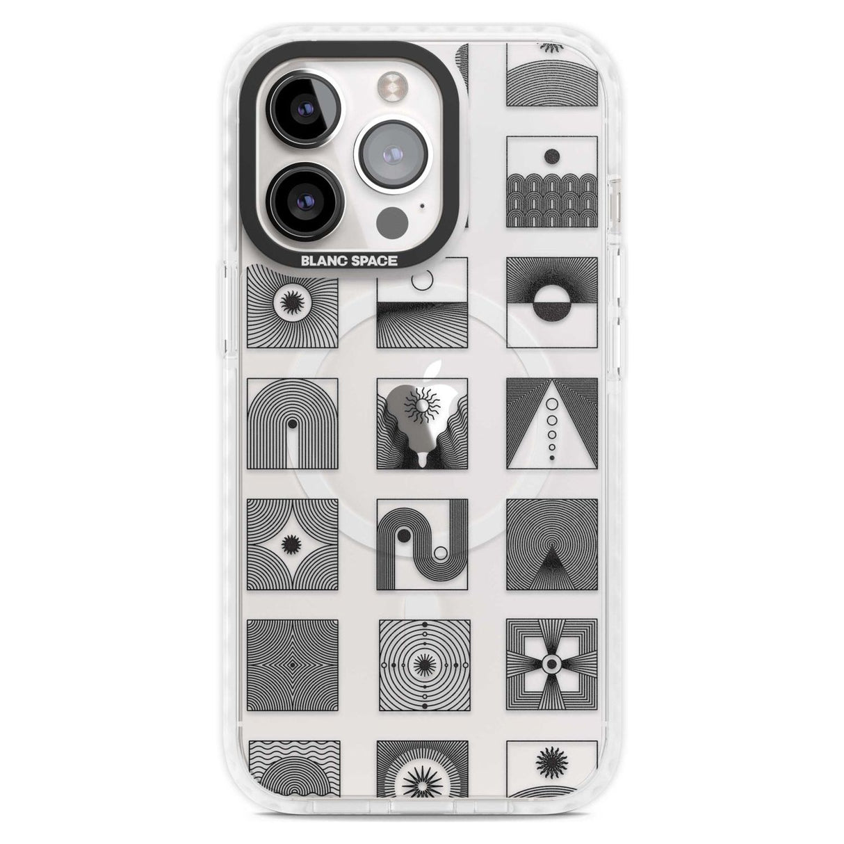 Abstract Lines: Mixed Pattern #1 Phone Case iPhone 15 Pro Max / Magsafe Impact Case,iPhone 15 Pro / Magsafe Impact Case Blanc Space