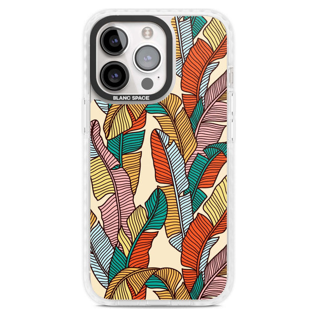 Pastel Palm Leaves Phone Case iPhone 15 Pro Max / Magsafe Impact Case,iPhone 15 Pro / Magsafe Impact Case Blanc Space