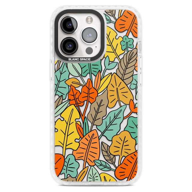 Pastel Toned Autumn Leaves Phone Case iPhone 15 Pro Max / Magsafe Impact Case,iPhone 15 Pro / Magsafe Impact Case Blanc Space