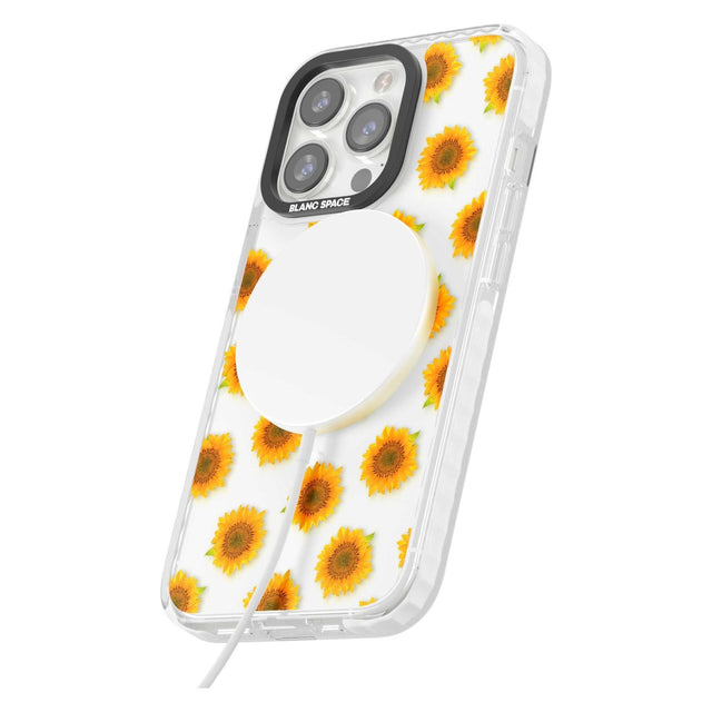 Sunflowers Transparent Pattern