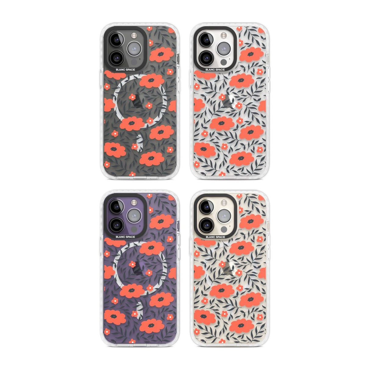 Red Poppy Transparent Floral