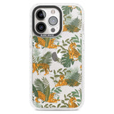 ClearTiger & Fern Jungle Cat Pattern Phone Case iPhone 15 Pro Max / Magsafe Impact Case,iPhone 15 Pro / Magsafe Impact Case Blanc Space