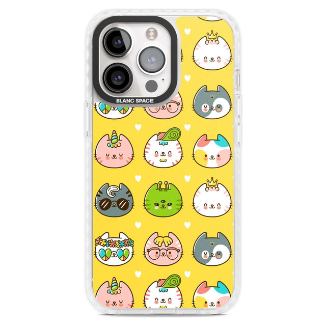 Mythical Cats Kawaii Pattern Phone Case iPhone 15 Pro Max / Magsafe Impact Case,iPhone 15 Pro / Magsafe Impact Case Blanc Space