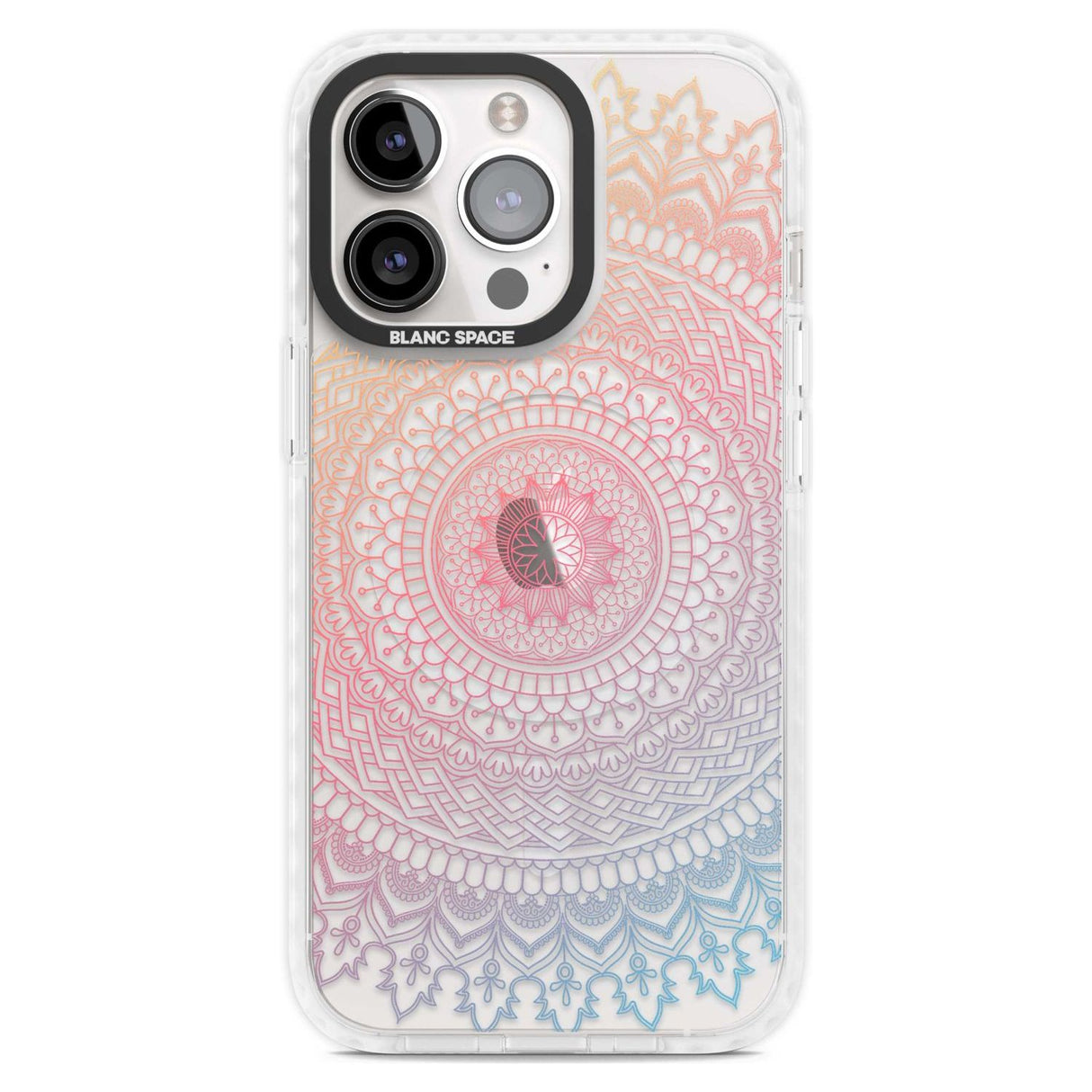 Large Rainbow Mandala Phone Case iPhone 15 Pro Max / Magsafe Impact Case,iPhone 15 Pro / Magsafe Impact Case Blanc Space