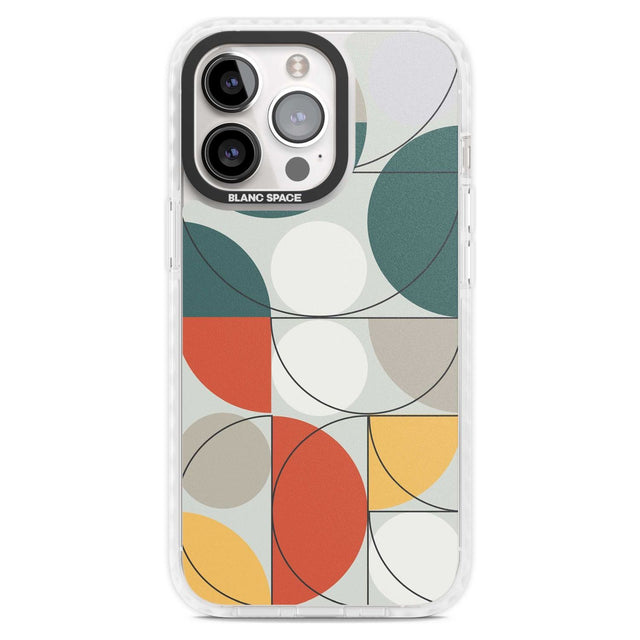 Abstract Half Circles Phone Case iPhone 15 Pro Max / Magsafe Impact Case,iPhone 15 Pro / Magsafe Impact Case Blanc Space