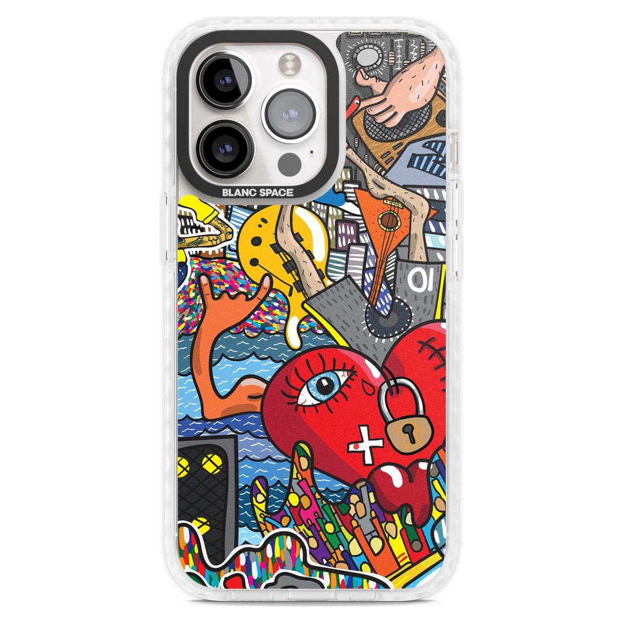 Crowd Tsunami Phone Case iPhone 15 Pro Max / Magsafe Impact Case,iPhone 15 Pro / Magsafe Impact Case Blanc Space