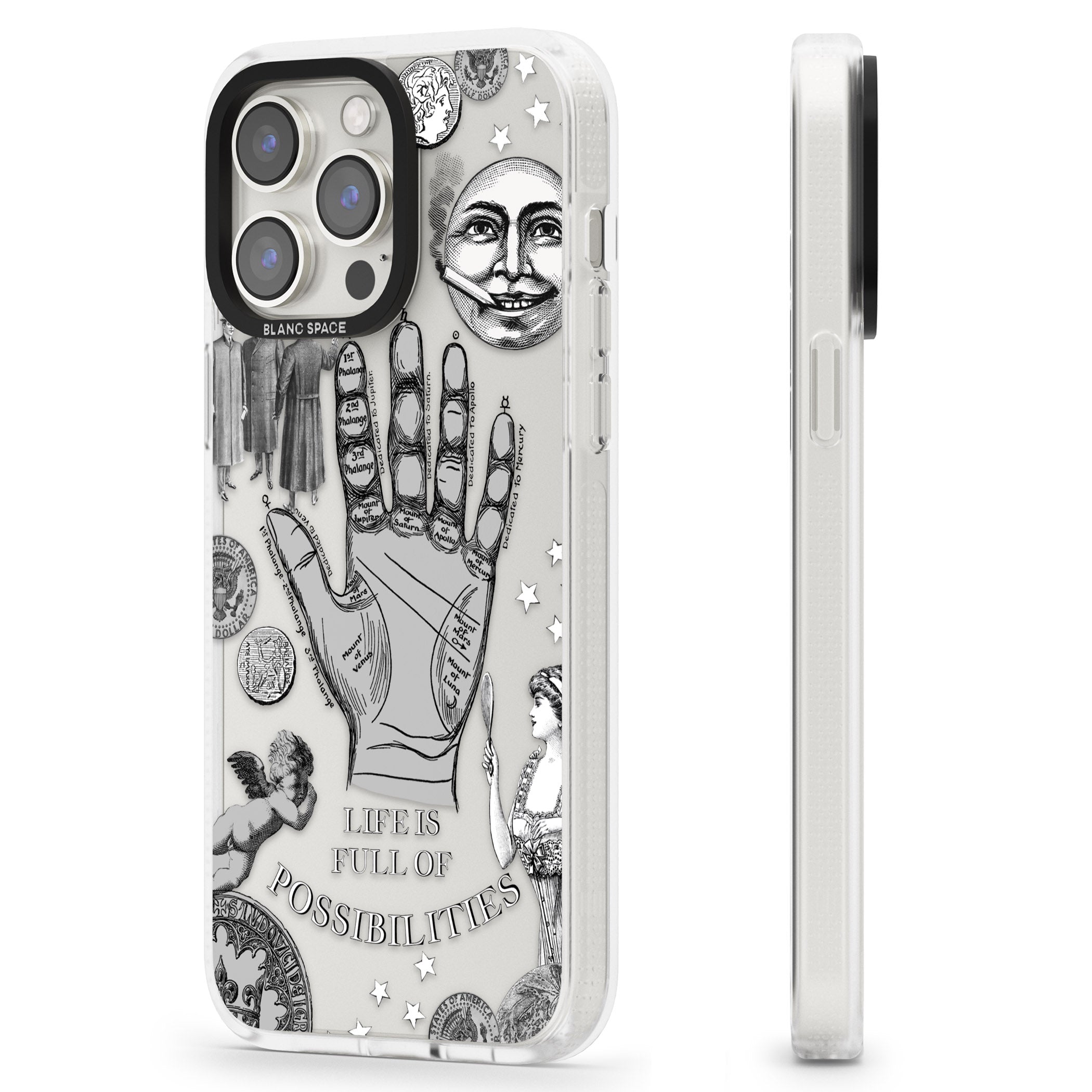 Life is Full of Possibilities iPhone 15 Pro Max / 15 Pro / 14 Pro Max / 14 Pro / 13 Pro Clear Case Impact Air - Blanc Space