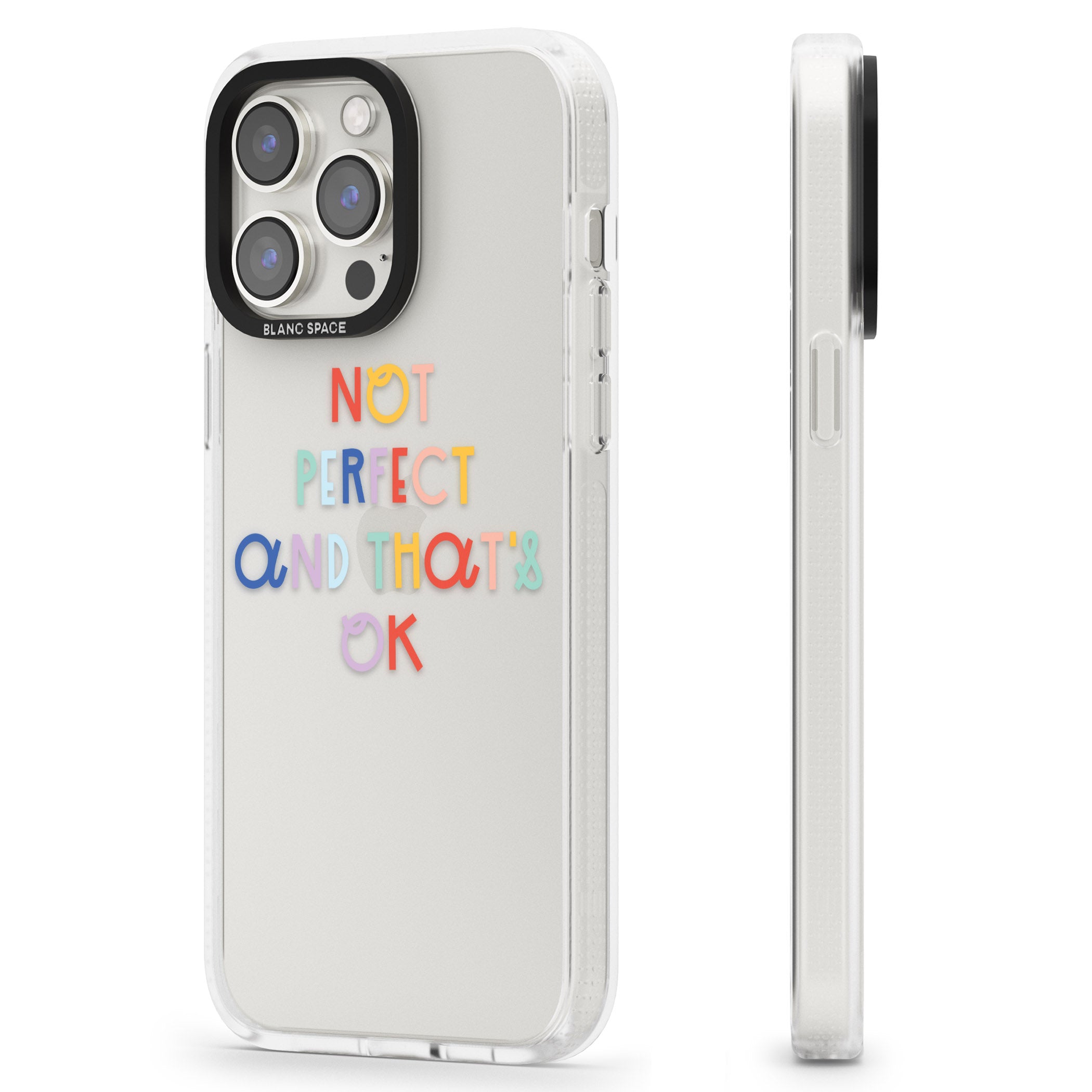 Not Perfect - Clear iPhone 15 Pro Max / 15 Pro / 14 Pro Max / 14 Pro / 13 Pro Clear Case Impact Air - Blanc Space
