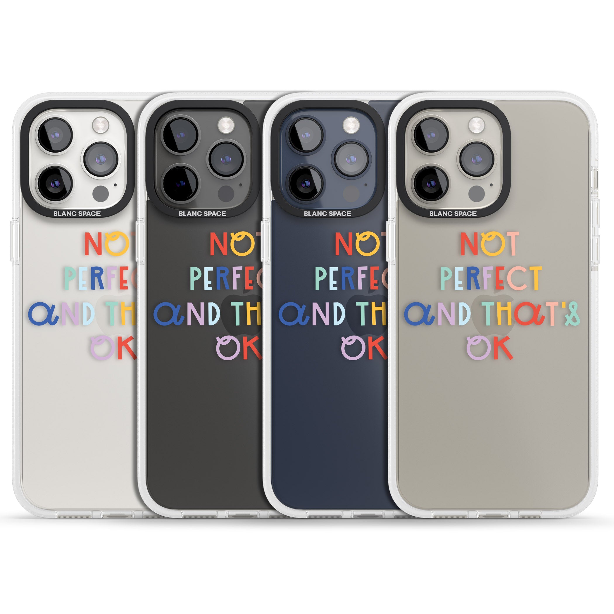 Not Perfect - Clear iPhone 15 Pro Max / 15 Pro / 14 Pro Max / 14 Pro / 13 Pro Clear Case Impact Air - Blanc Space