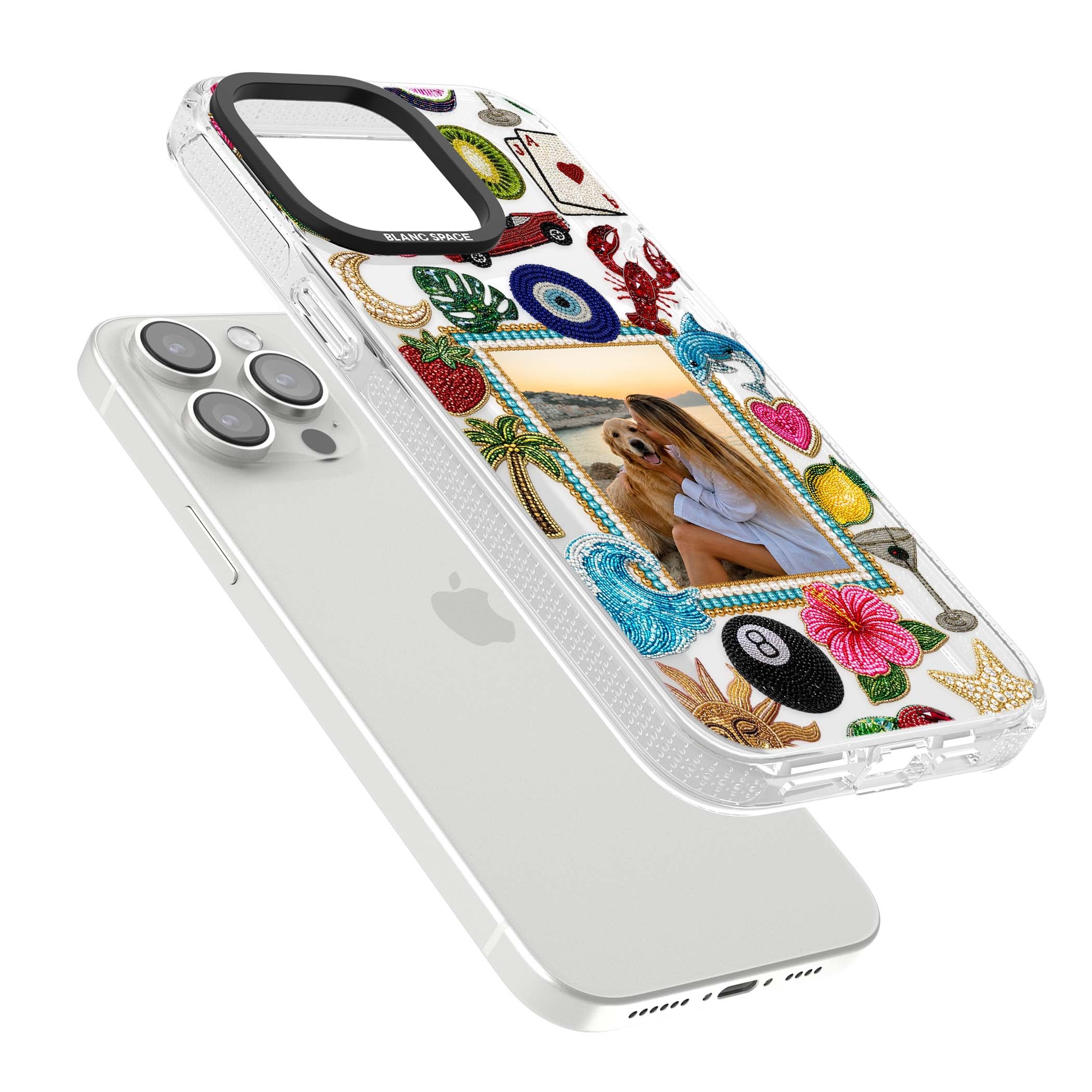 Beaded Photo coastal iPhone case | Clear Case Impact Air case for iPhone 15 Pro, iPhone 15 Pro Max