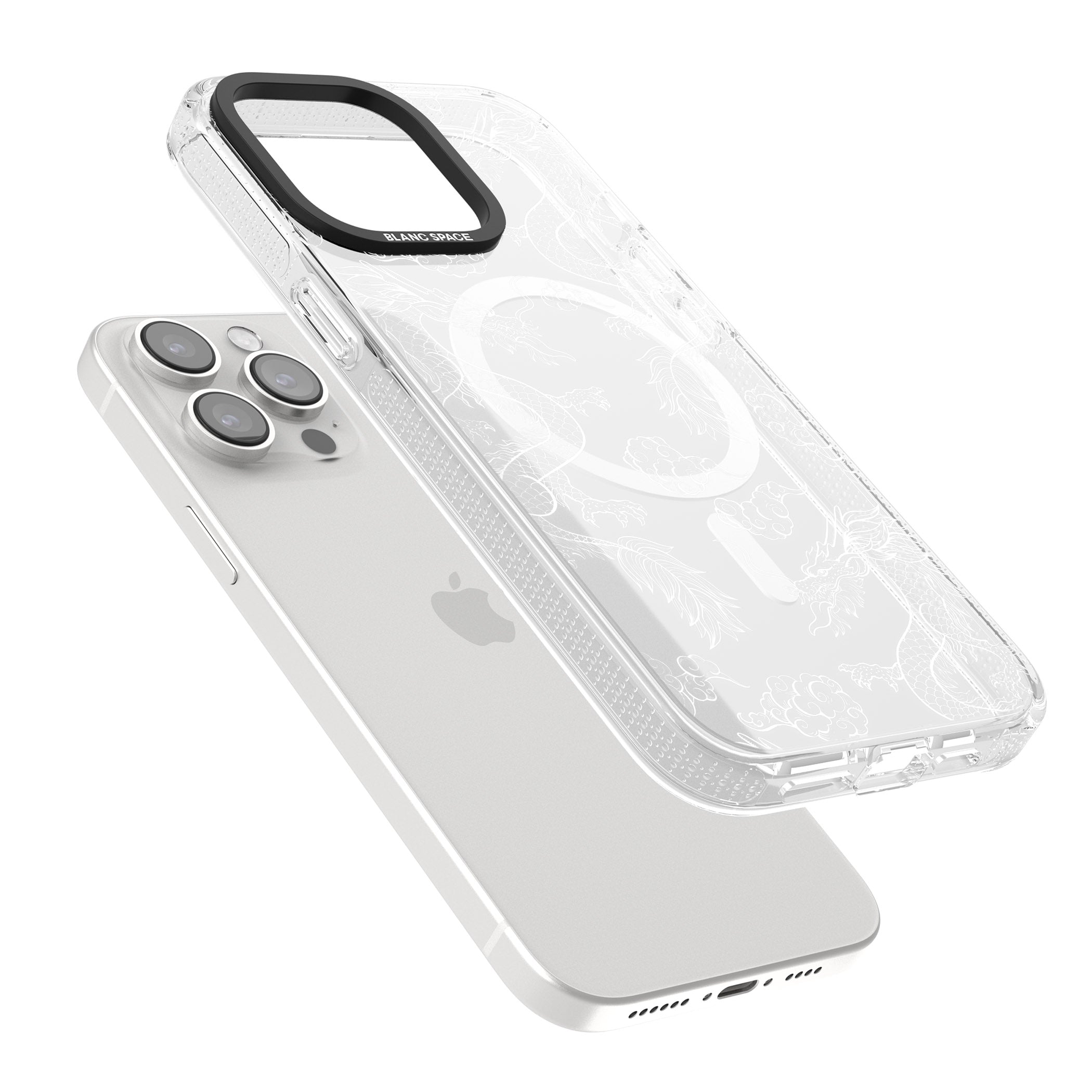 Personalised Name iPhone 15 Pro Max / 15 Pro / 14 Pro Max / 14 Pro / 13 Pro Clear Case Impact Air - Blanc Space