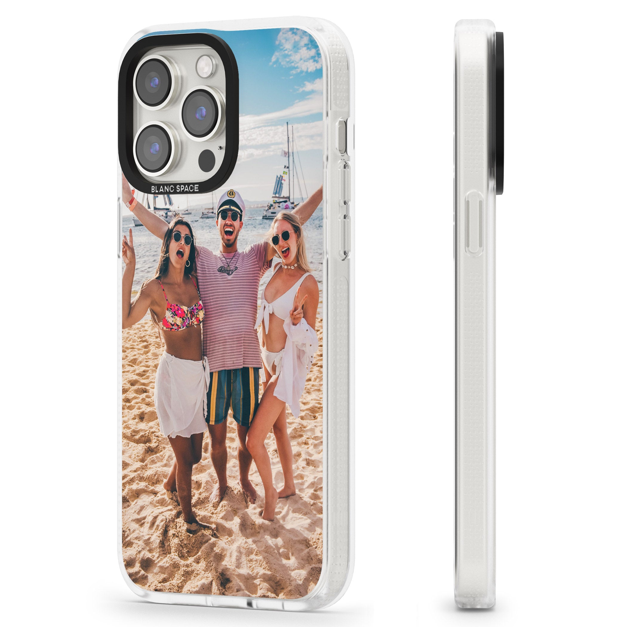 Personalised Photo iPhone 15 Pro Max / 15 Pro / 14 Pro Max / 14 Pro / 13 Pro Clear Case Impact Air - Blanc Space